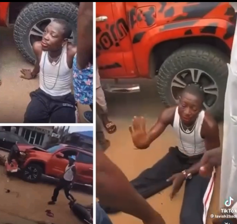 Popular entertainer DJ Chicken m0bbed after allegedly crashing into two motorcycles with his car